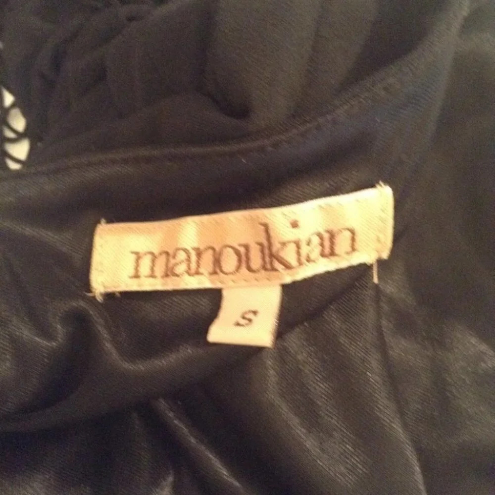 Manoukian Black Fringe Hem Sleeveless Dress - Picture 4 of 8